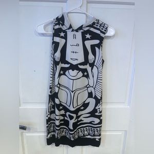Desert dweller hooded Egyptian theme mini dress sleeveless